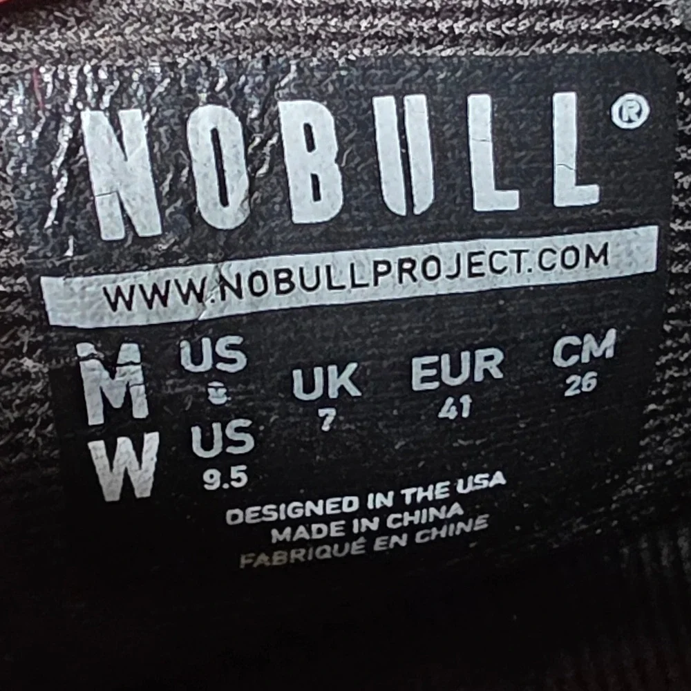 NOBULL SuperFabric Trainer Mens 8 Black Gum Cross Training Sneakers